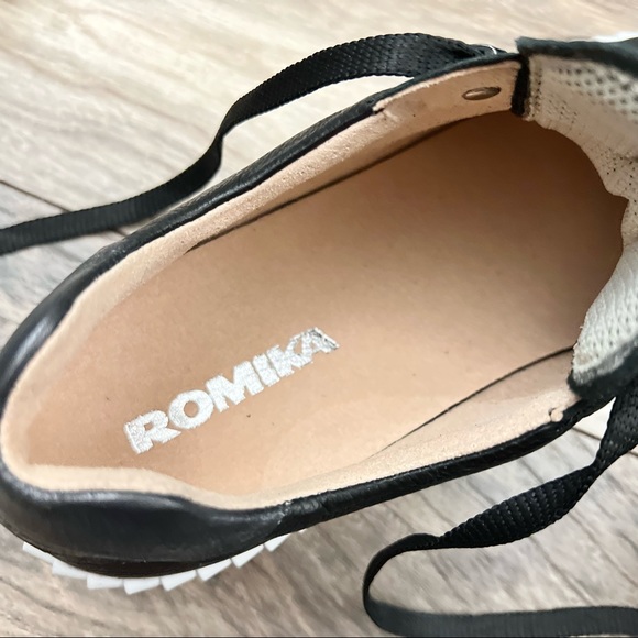 NIB Romika Montreal S 04 Black Leather Platform Low Top Sneaker 39 8-8.5 - Picture 9 of 12